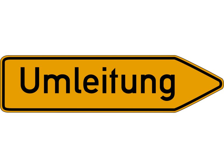 Schild Umleitung