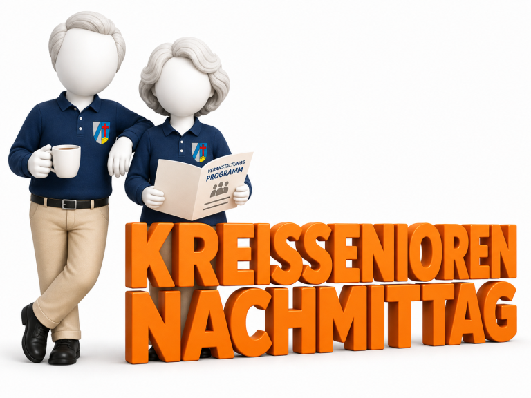 Frau und Mann mit Rock und Hose und Hemd Geltendorf KREISSENIORENNACHMITTAG